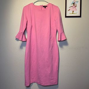 Banana Republic size 10 Body con bell sleeve dress pink EUC